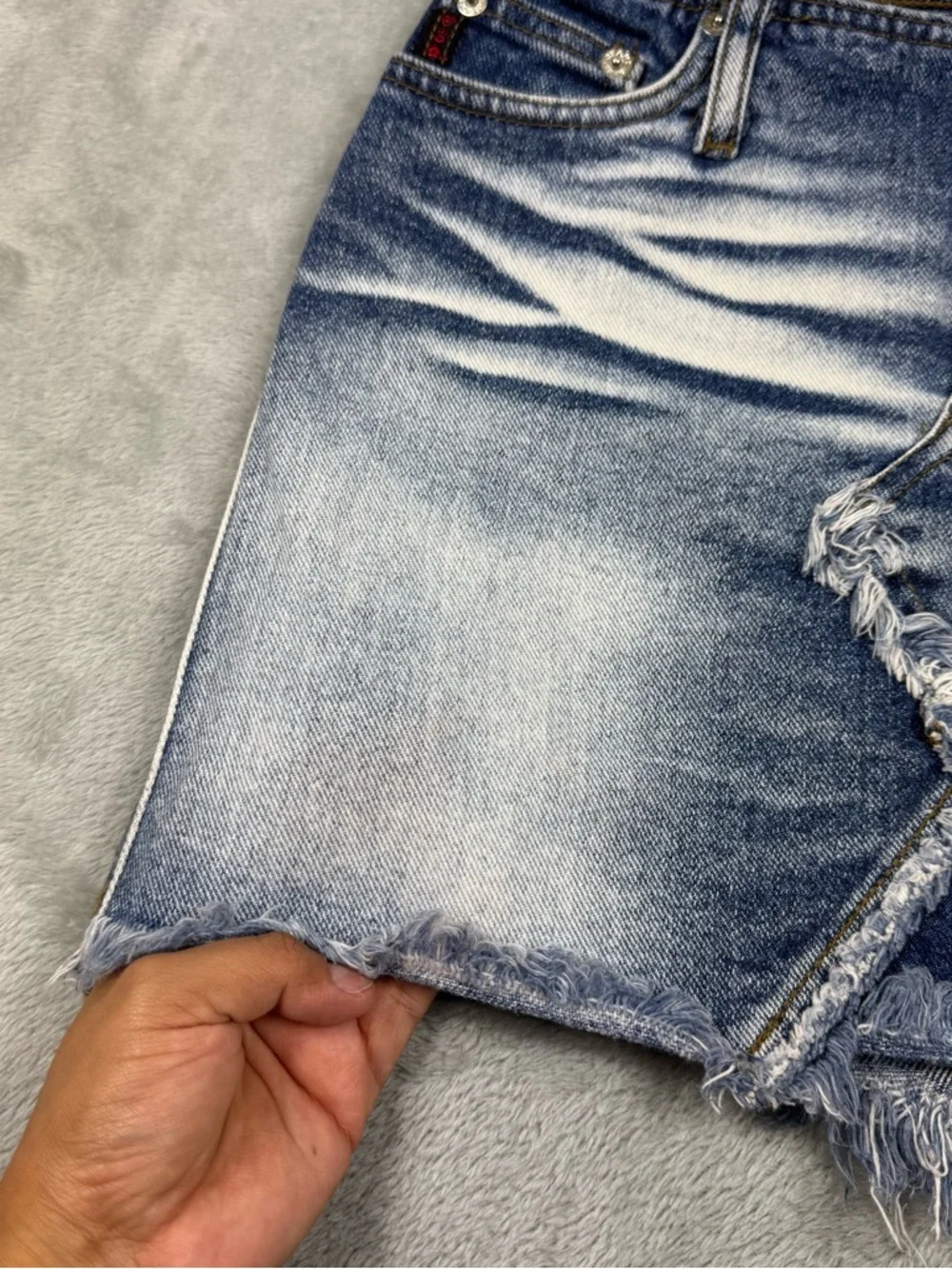 Mudd Yo! Acid wash skirt y2k W Frayed Hem‎ GUC